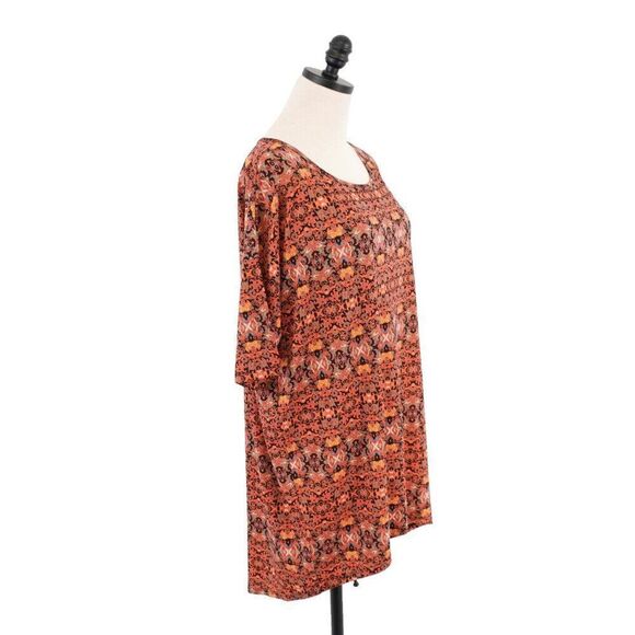 NEW LuLaRoe Irma Loose Orange Tunic Top Long Shirt Tail Top‎ Medium Boat - Picture 7 of 9